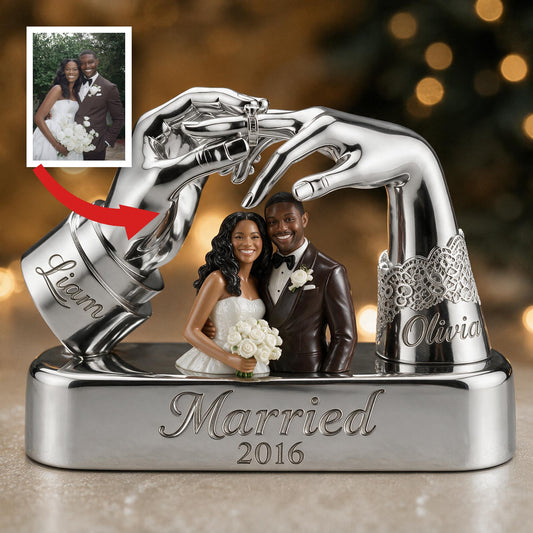 Custom Photo 10th Wedding Anniversary 2016 Black Couple Acrylic Plaque Couple Keepsake Gift