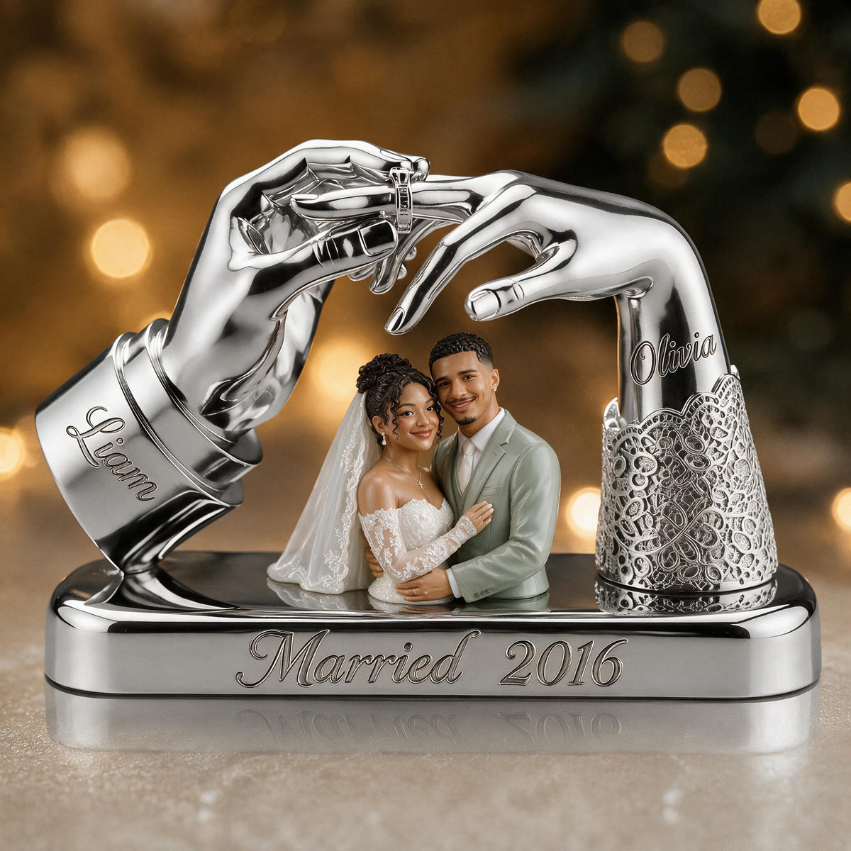 Custom Photo 10th Wedding Anniversary Latino Couple 2016 Acrylic Plaque Gift