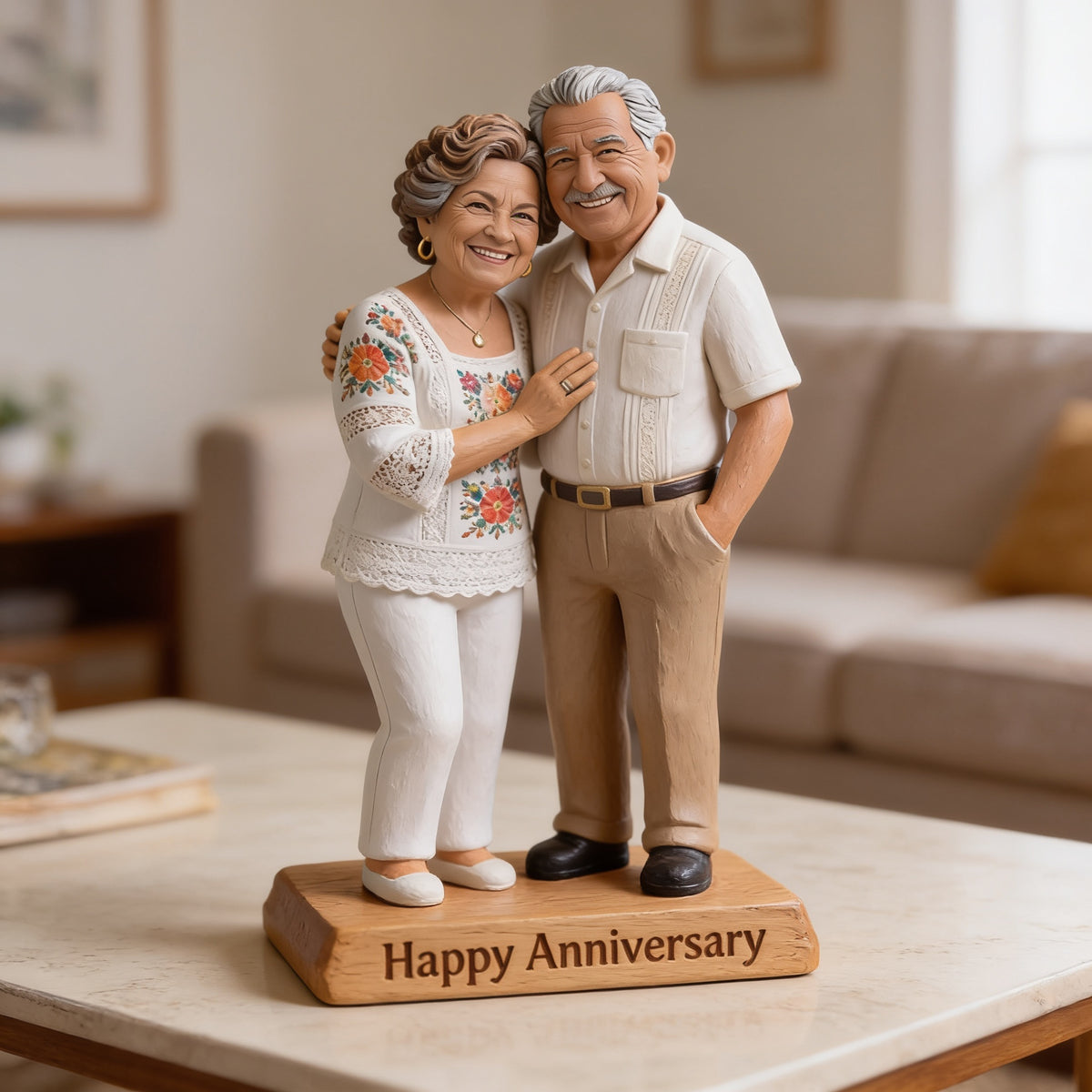 Custom Photo 40th Anniversary Older Latino Couple Acrylic Plaque 1986 Keepsake Gift