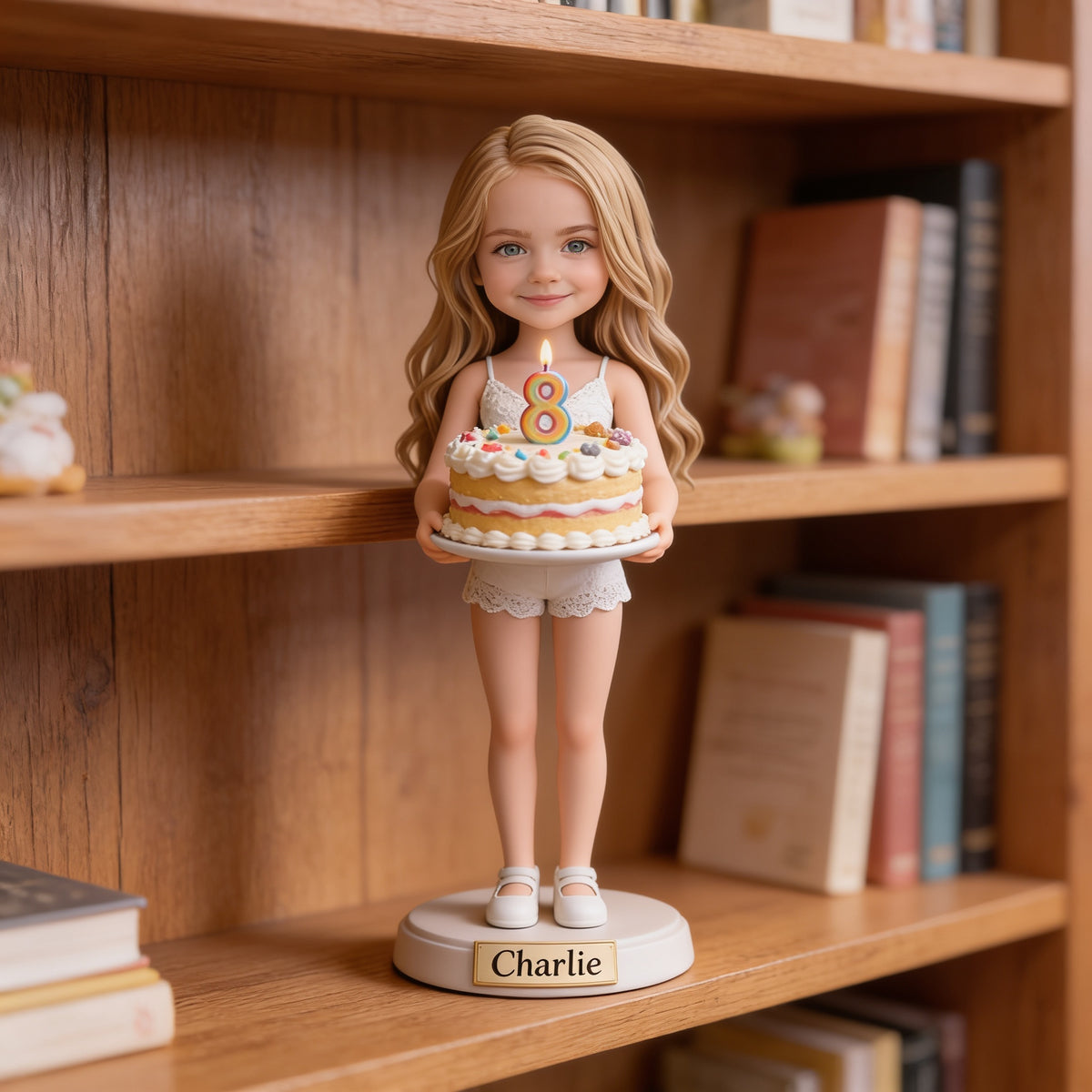 Personalized 8th Birthday Little Girl Custom Shaped Acrylic Plaque Daughter Granddaughter Niece Gift