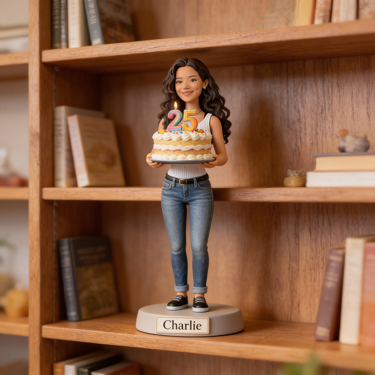 Personalized 25th Birthday Latina Woman Custom Shaped Acrylic Plaque Desk Gift