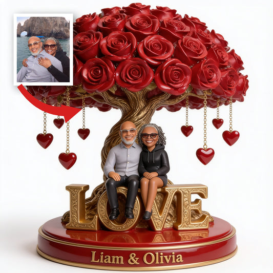 Custom Photo Middle-Aged Black Couple Shaped Acrylic Plaque Husband Wife Gift
