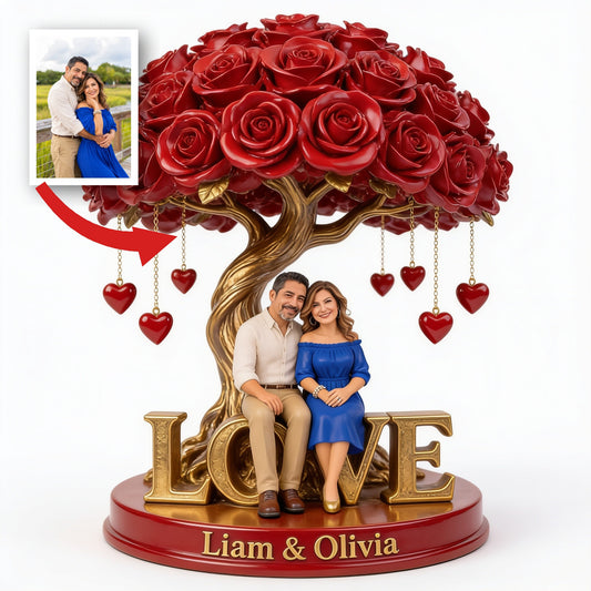 Custom Photo Middle-Aged Latino Couple Custom Shaped Acrylic Plaque, Couple Keepsake Gift