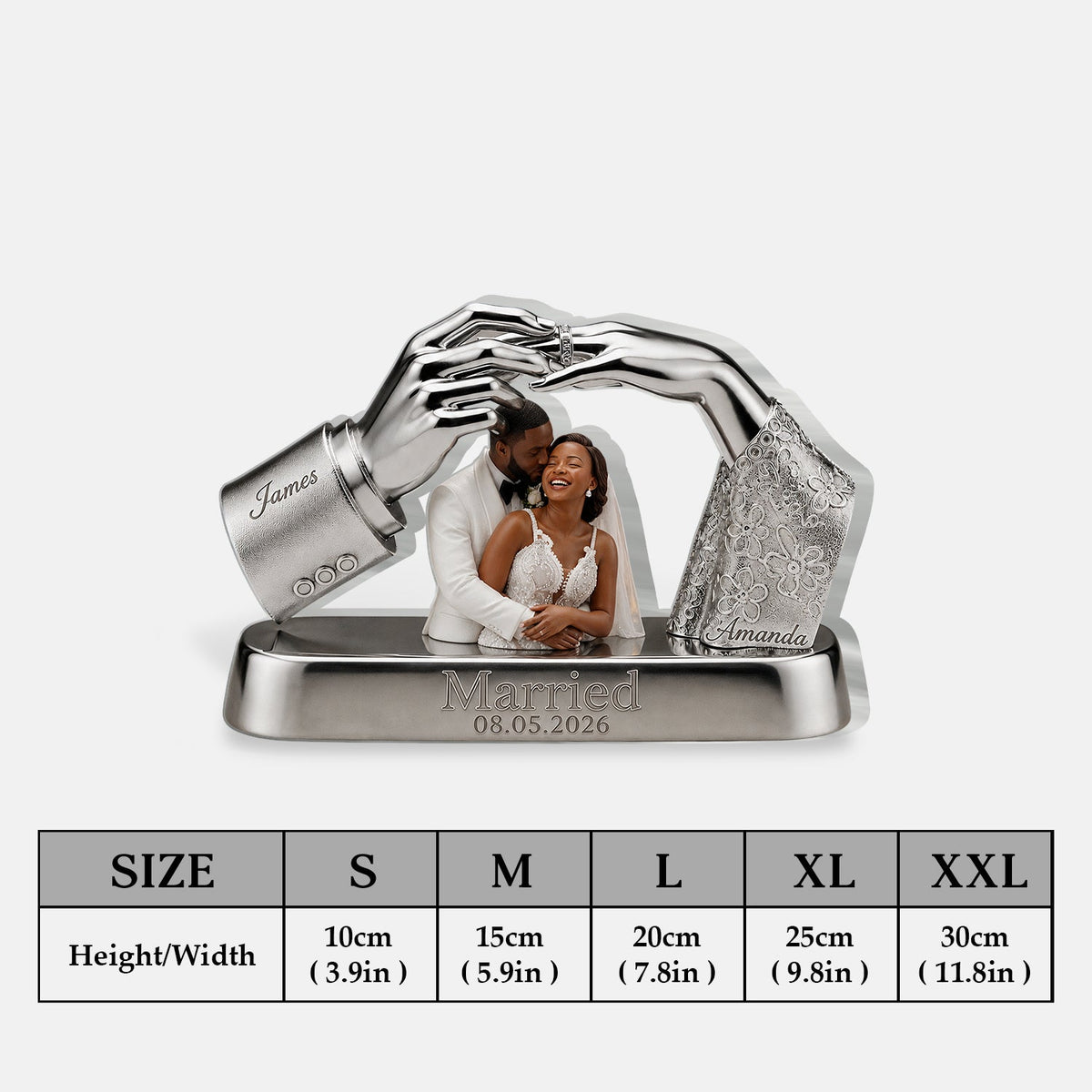 Custom Photo 10th Wedding Anniversary Wedding Couple Acrylic Plaque | 2016 Husband Wife Gift
