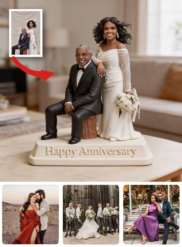 Custom Photo 20th Wedding Anniversary Middle-Aged Black Couple 2006 Acrylic Plaque Gift