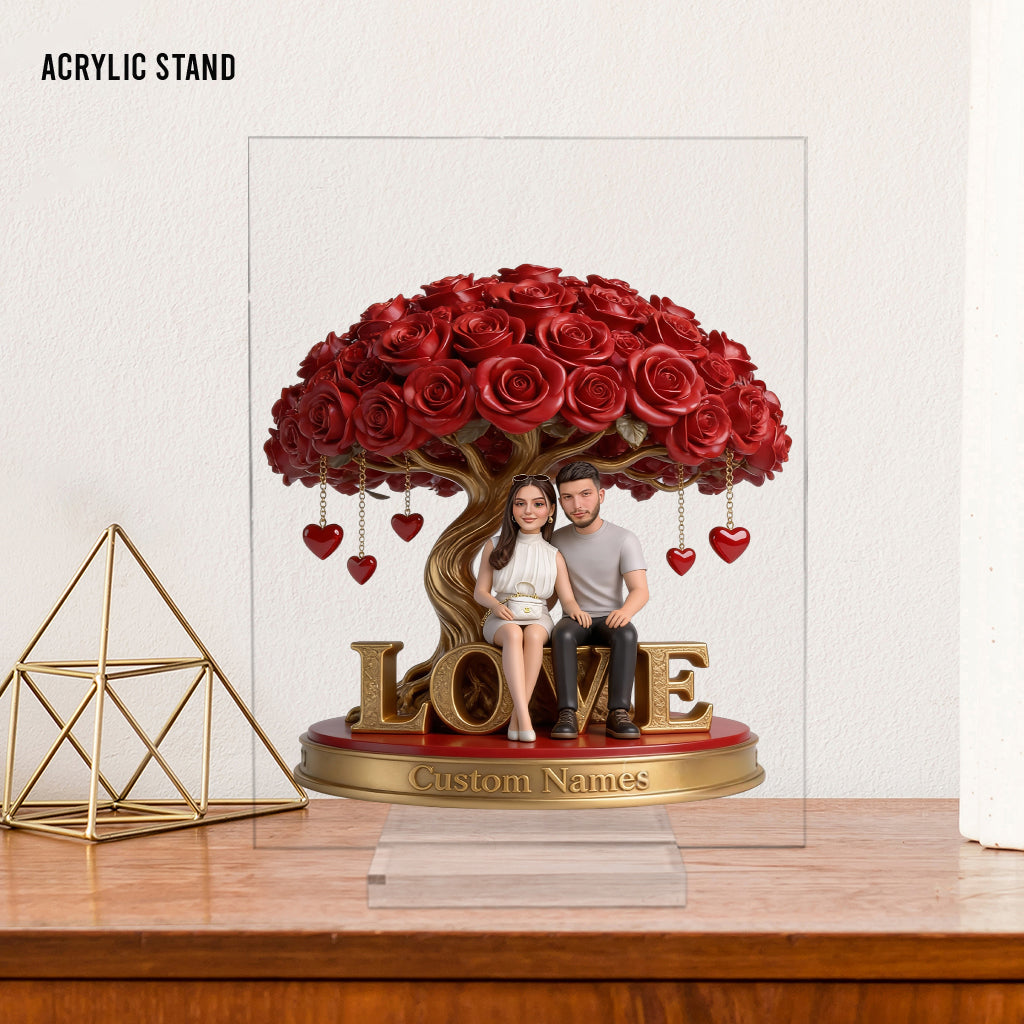 Custom Photo Middle-Aged Latino Couple Custom Shaped Acrylic Plaque, Couple Keepsake Gift