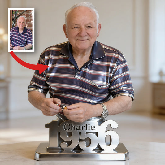 Personalized 70th Birthday Older Man Custom Shaped Acrylic Plaque Gift for Dad Grandpa