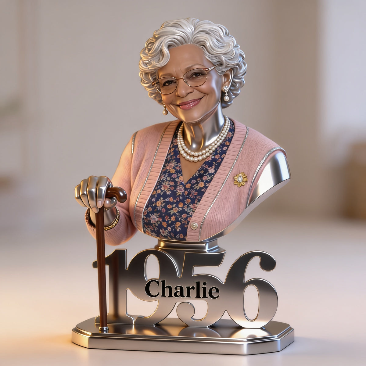 Personalized 70th Birthday Older Black Woman Custom Shaped Acrylic Plaque Grandma Gift