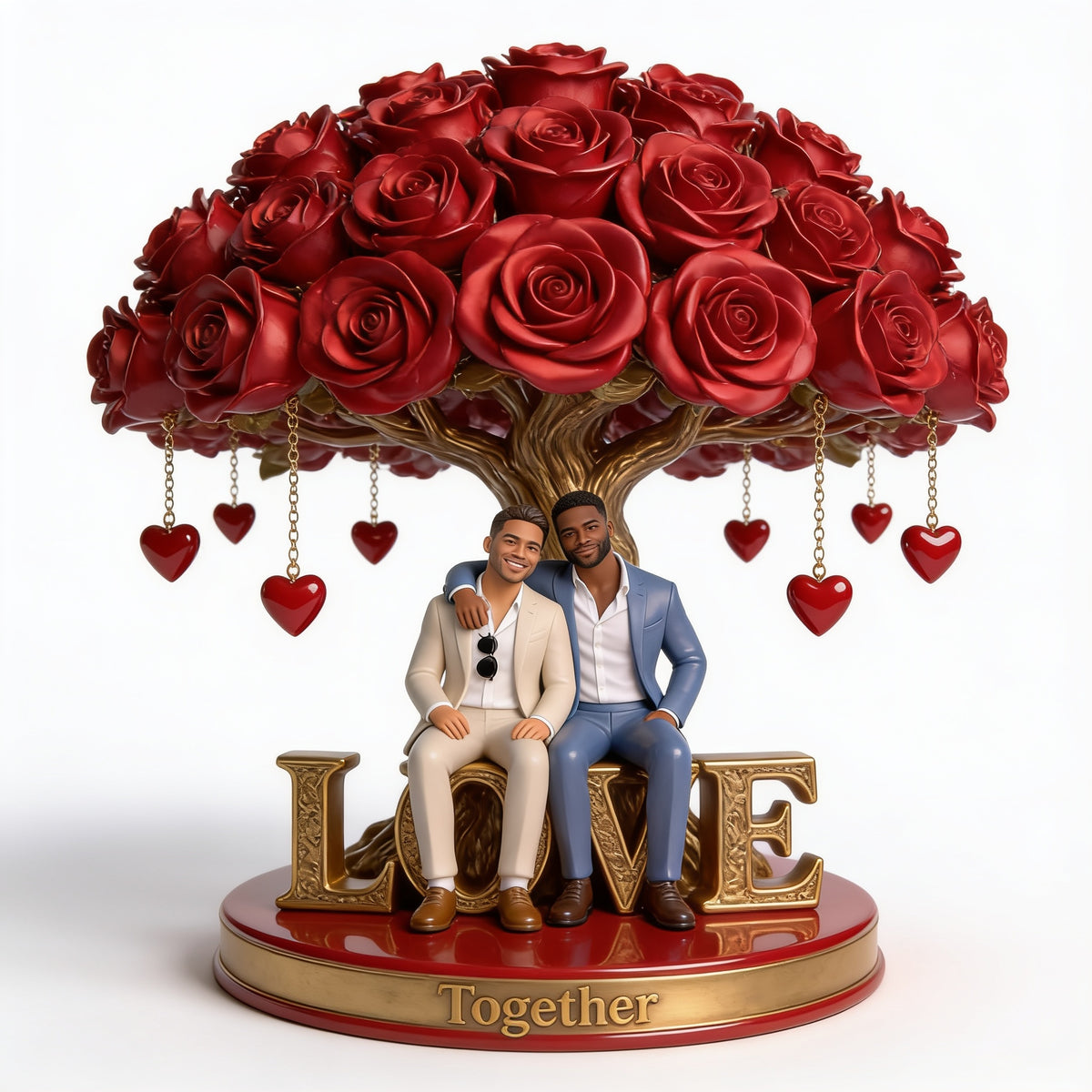 Personalized Black Gay Couple Custom Shaped Acrylic Plaque LGBT Love Gift