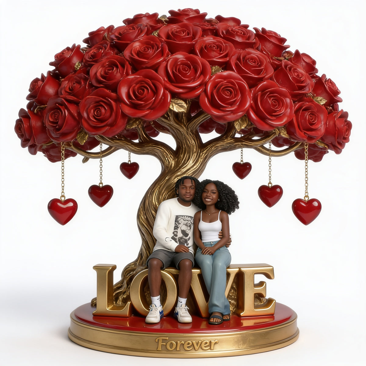 Personalized Black Couple Husband Wife Custom Shaped Acrylic Plaque Romantic Gift