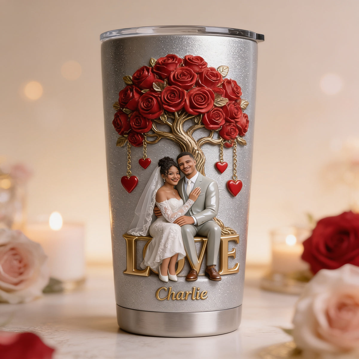 Personalized Wedding Latino Couple Tumbler - Husband Wife Love Gift