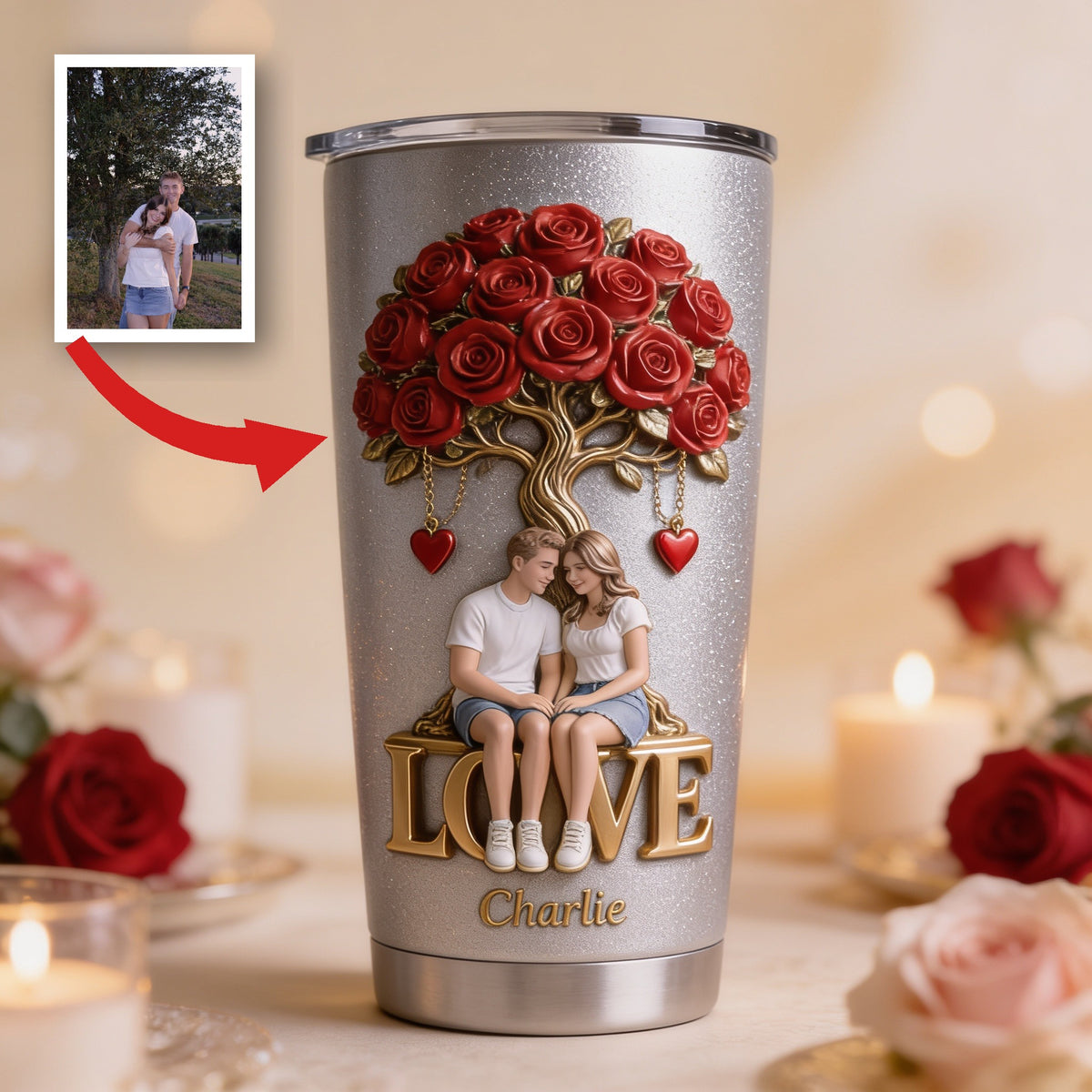 Personalized Couple Husband Wife Tumbler Romantic Gift