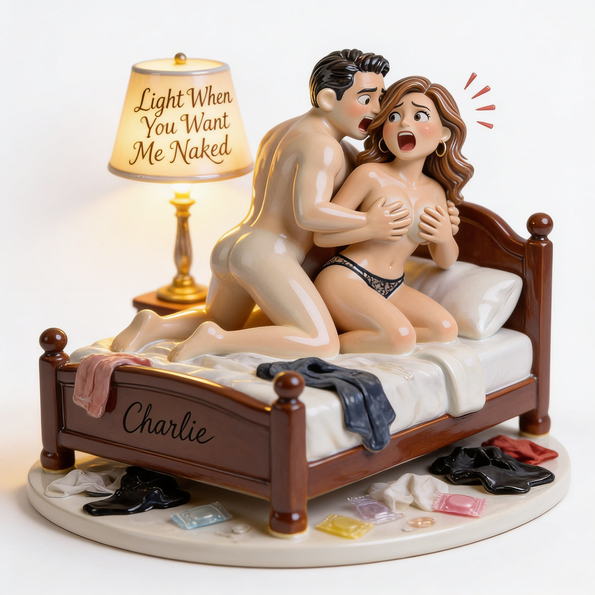 Personalized Middle-Aged Latino Couple Funny Acrylic LED Night Light Bedroom Gift
