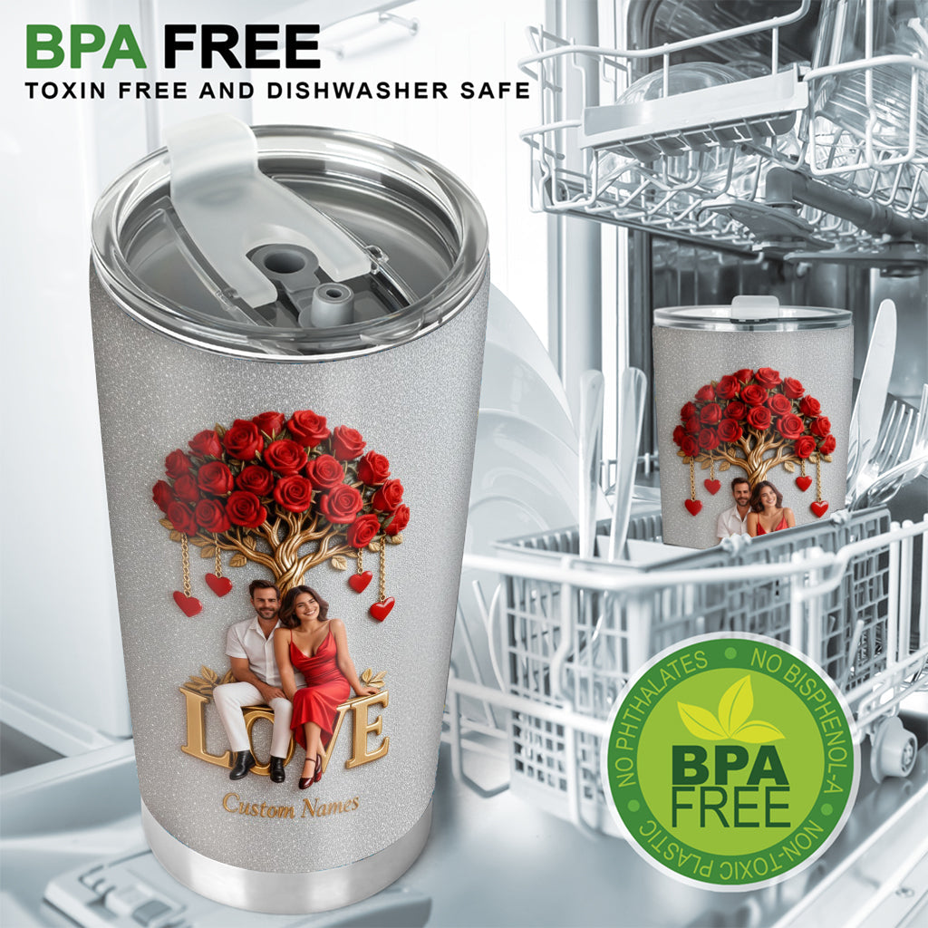 Personalized Middle-Aged Latino Couple Tumbler - Husband & Wife Love Gift