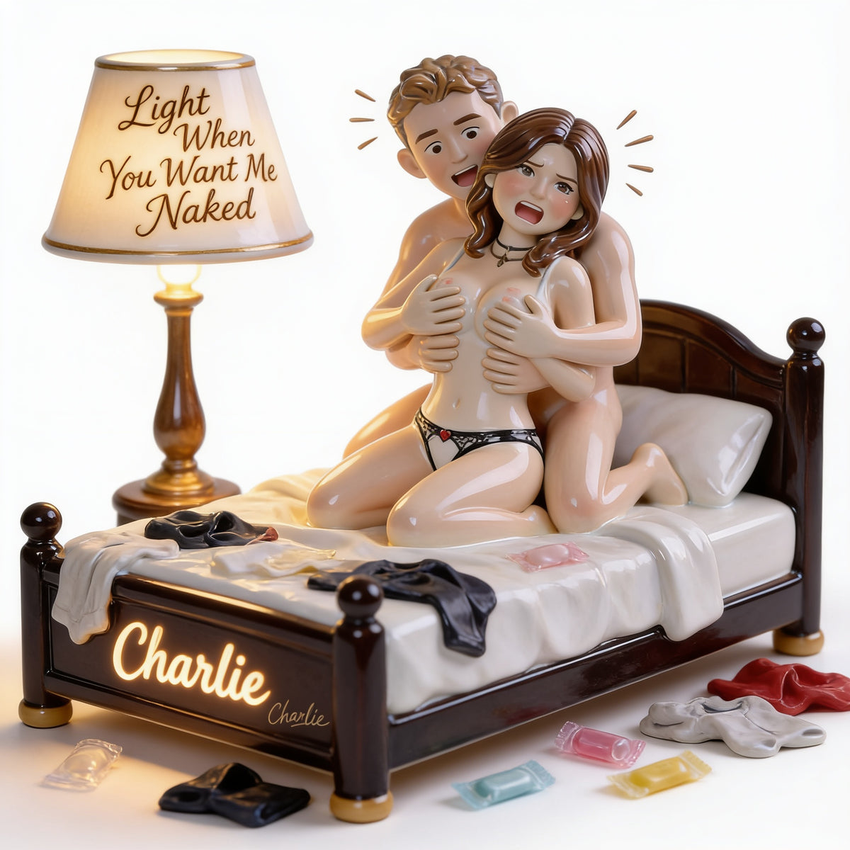 Personalized Funny Couple Husband Wife Acrylic LED Night Light Bedroom Gift