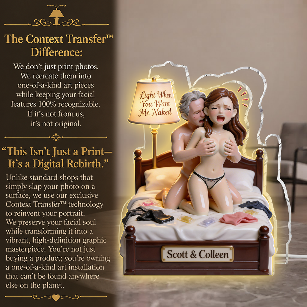 Personalized Middle-Aged Latino Couple Funny Acrylic LED Night Light Bedroom Gift
