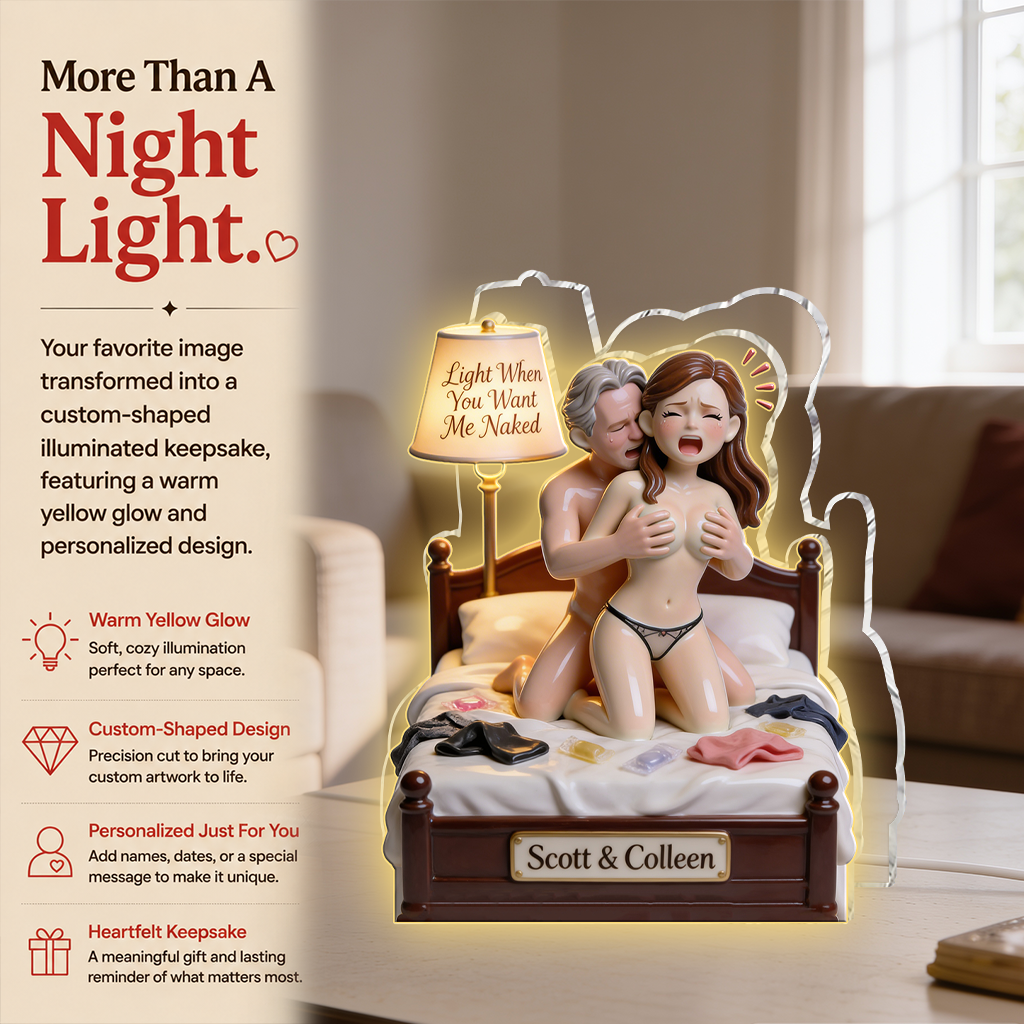 Personalized Black Couple Funny Acrylic LED Night Light Romantic Couple Bedroom Gift