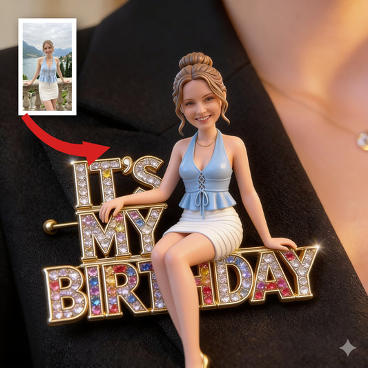 Custom Photo 21st Birthday Woman Pin Gift for Wife Girlfriend Daughter