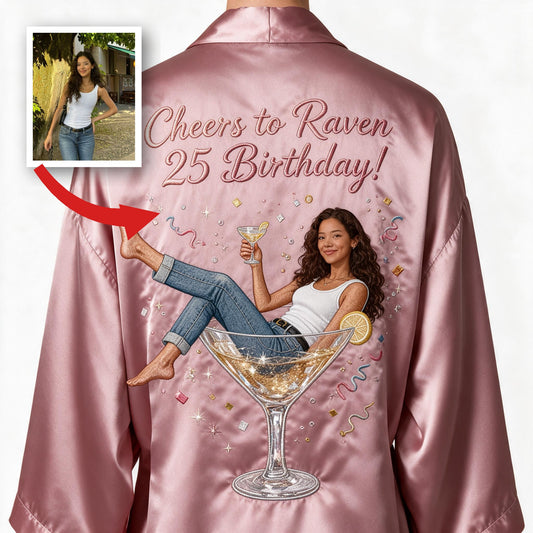 Personalized 25th Birthday Latina Woman Satin Robe Birthday Gift for Her