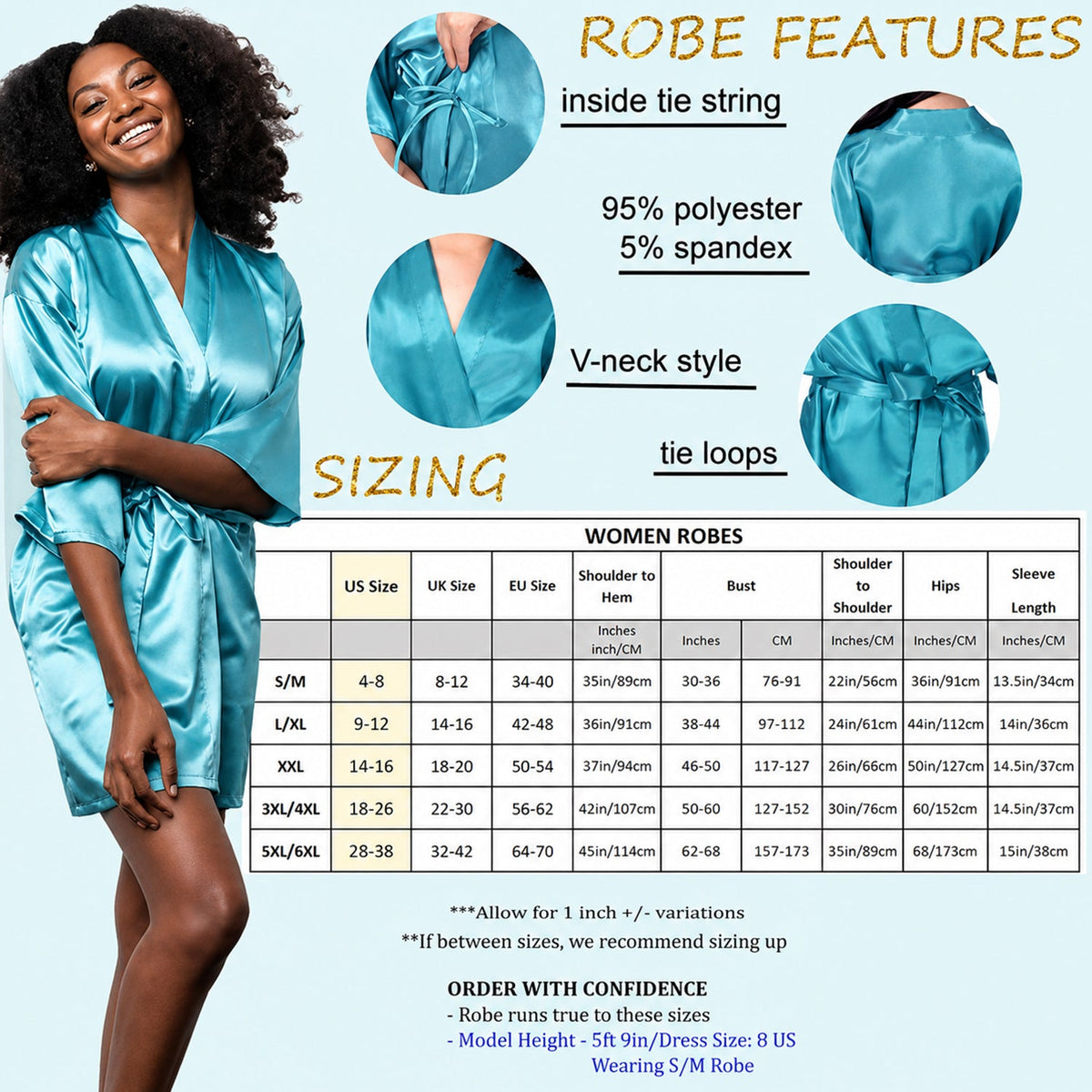 Personalized 45th Birthday Middle-Aged Latina Woman Satin Robe