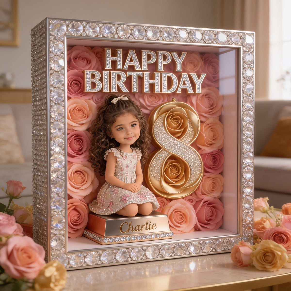 Personalized Birthday Latina Little Girl Custom Shaped Acrylic Plaque Daughter Granddaughter Gift