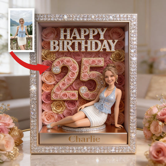 Personalized 25th Birthday Woman Custom Shaped Acrylic Plaque