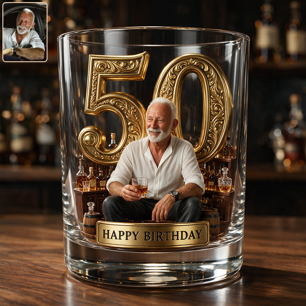 Personalized 25th Birthday Black Man Whiskey Decanter Set Gift For Him