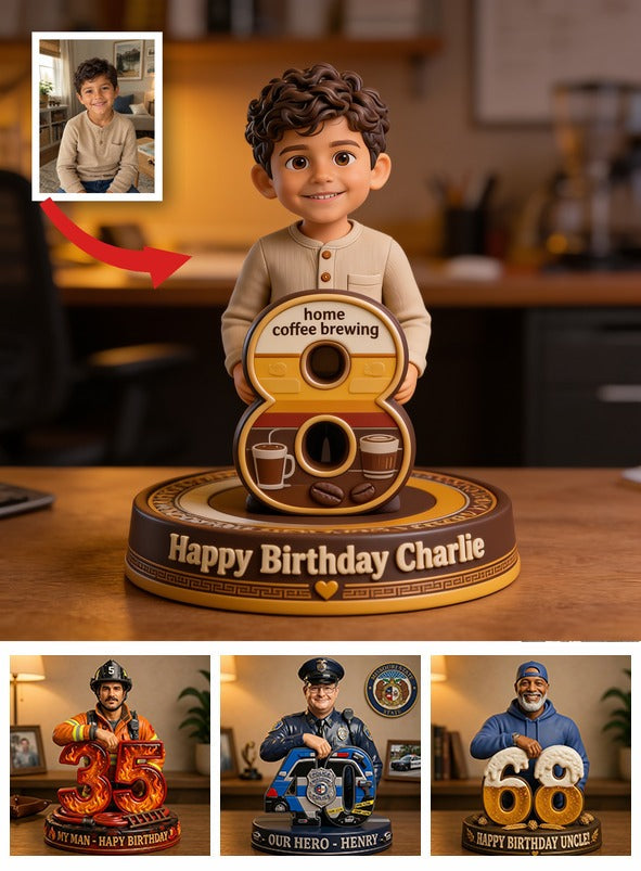 Personalized Birthday Latino Little Boy 3D Figurine, Custom Gift for Son Grandson Nephew