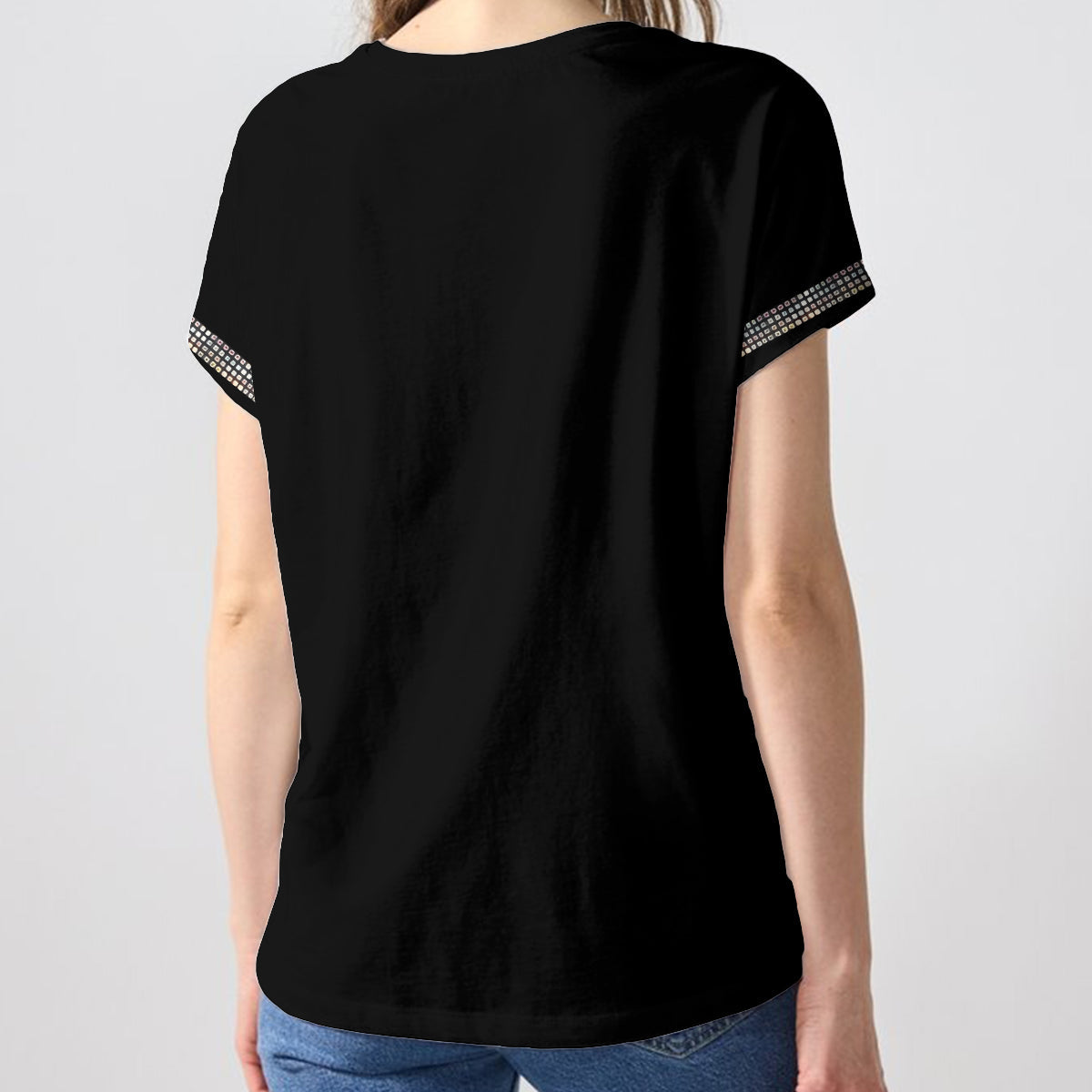 Personalized 70th Birthday Older Latina Woman V-Neck T-Shirt Grandma Gift