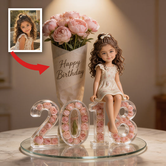 Personalized Birthday Latina Little Girl Custom Shaped Acrylic Plaque Gift for Daughter Granddaughter Niece