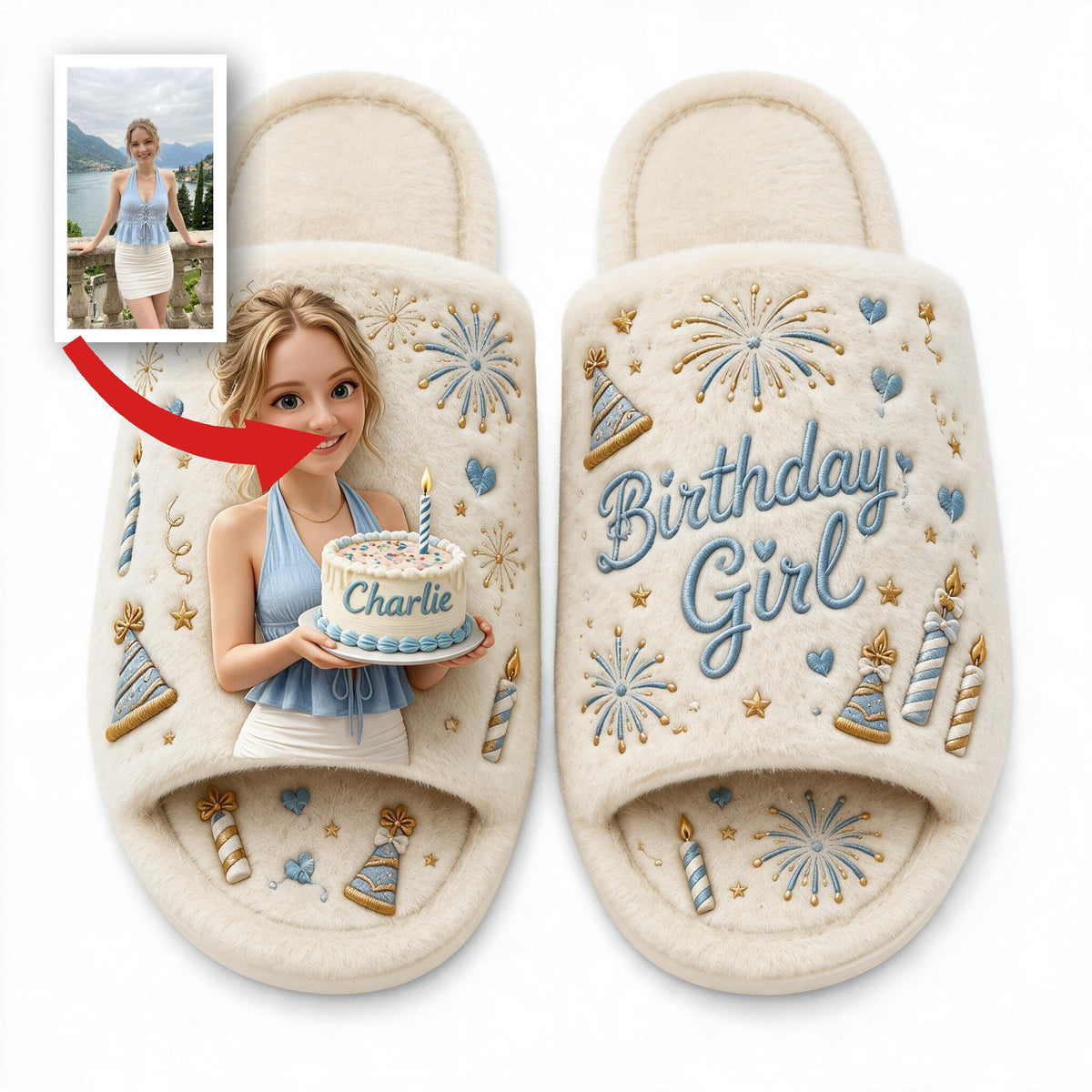 Personalized 21st Birthday Woman Open-Toe Slippers Birthday Gift