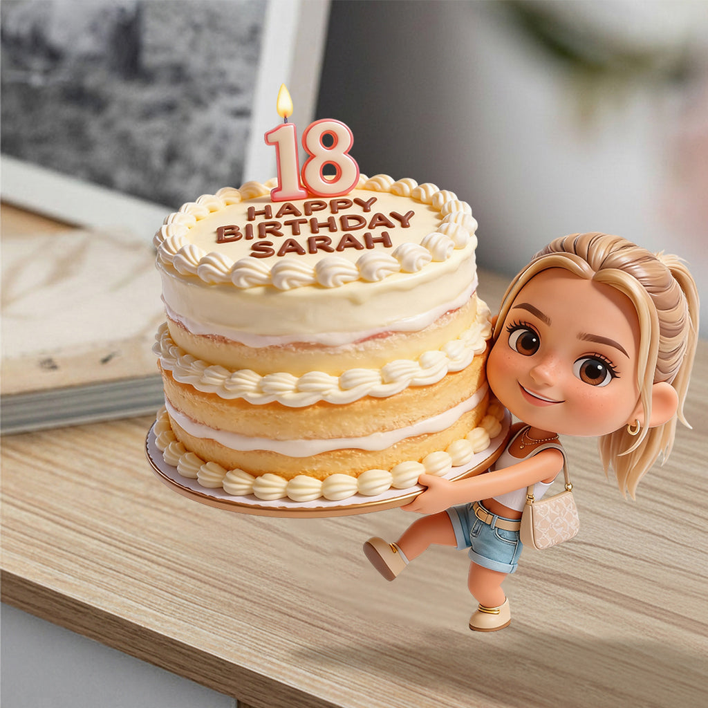 Personalized 70th Birthday Older Woman Premium 3D Figurine - Gift for Grandma Mom