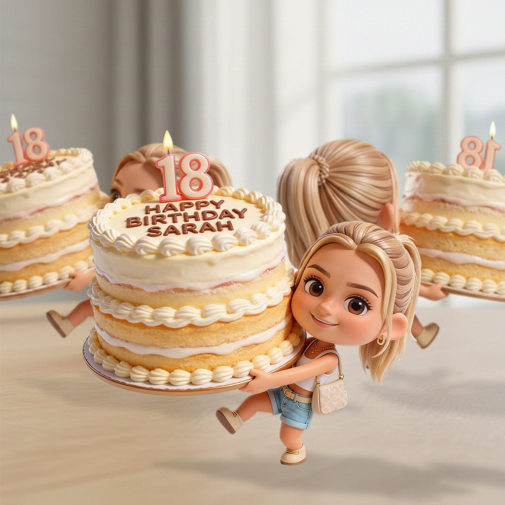 Personalized 45th Birthday Middle-Aged Woman 3D Figurine Keepsake Gift
