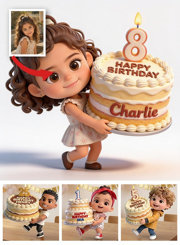 Personalized 8th Birthday Latina Little Girl 3D Figurine - Gift for Daughter Granddaughter Niece