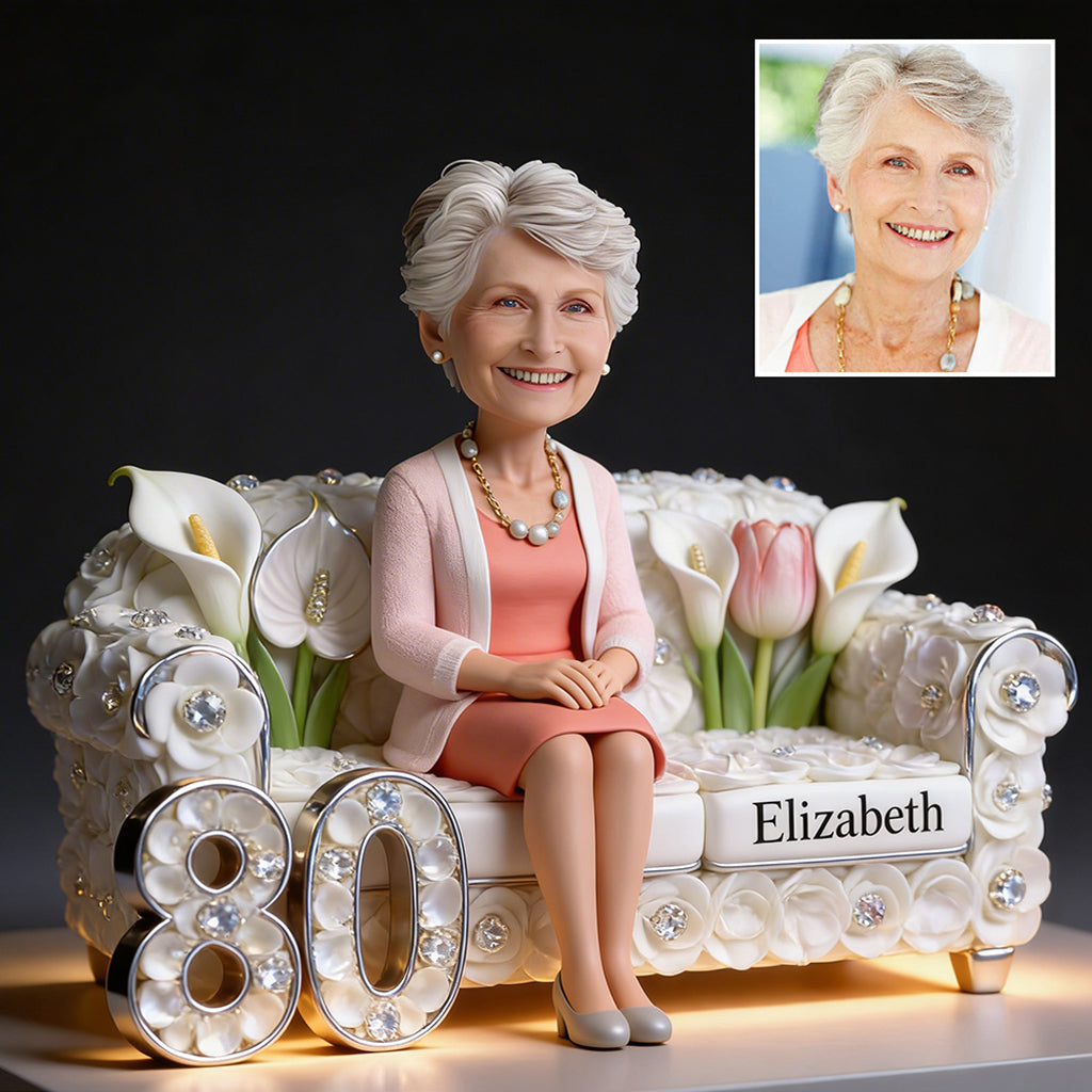 Personalized 70th Birthday Older Woman Custom Shaped Acrylic Plaque Gift for Mom Grandma Wife