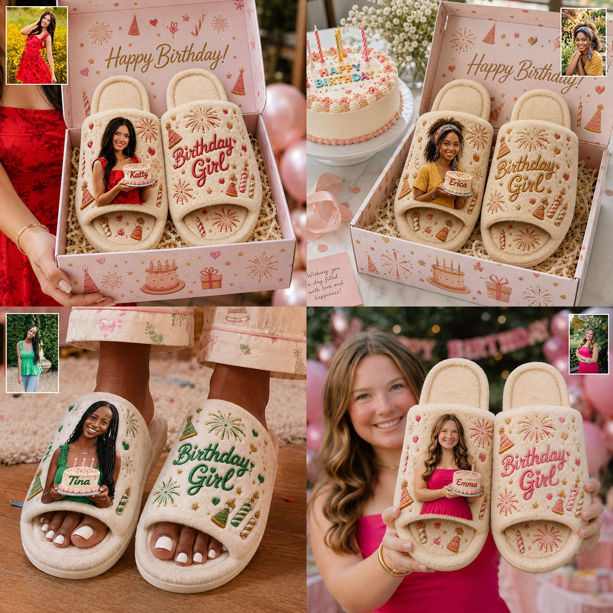 Personalized 21st Birthday Woman Open-Toe Slippers Birthday Gift