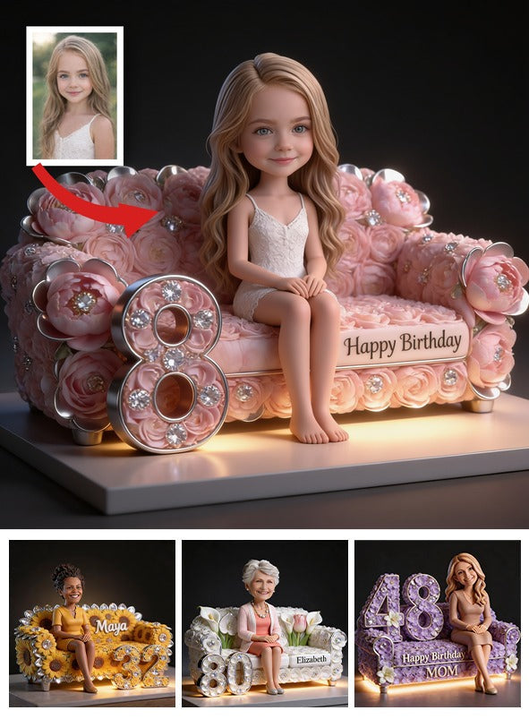 Personalized 8th Birthday Little Girl Custom Shaped Acrylic Plaque Gift for Daughter Granddaughter Niece