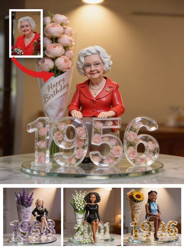 Personalized 70th Birthday Older Woman Custom Shaped Acrylic Plaque Gift For Her