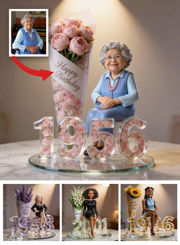 Personalized 70th Birthday Older Latina Woman Custom Shaped Acrylic Plaque Gift For Her