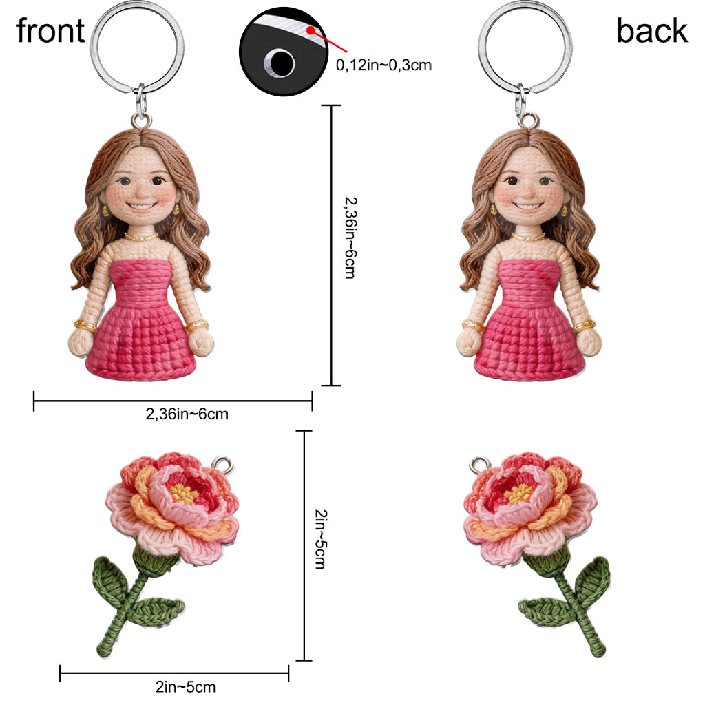 Personalized Birthday Little Girl Keychain, Custom Gift for Daughter Granddaughter Niece