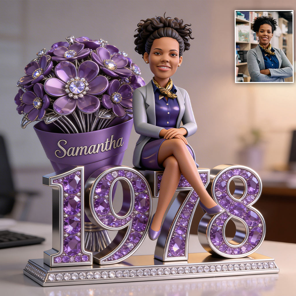 Personalized Birthday Black Little Girl Custom Shaped Acrylic Plaque Gift For Daughter Granddaughter Niece