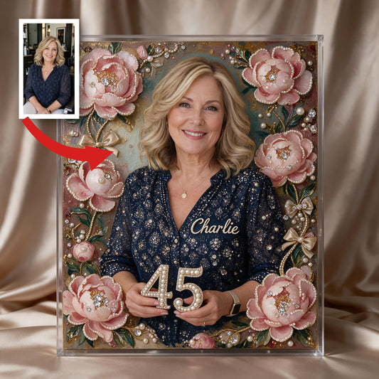 Personalized 45th Birthday Middle-Aged Woman Diamond Painting Ornament Kit
