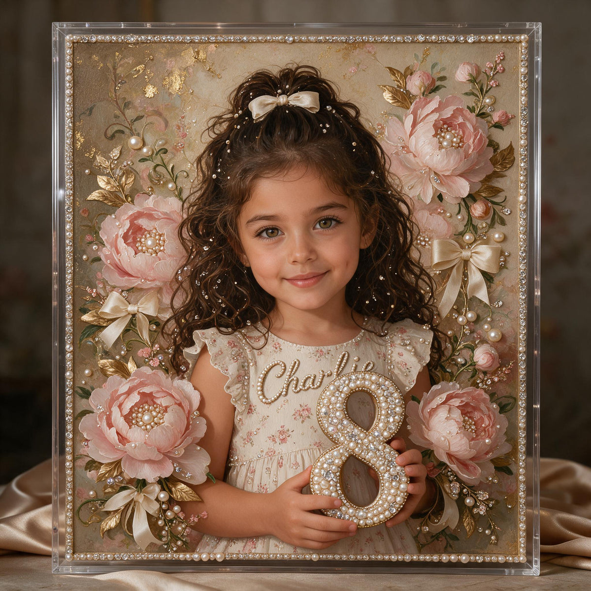 Personalized Birthday Latina Little Girl Diamond Painting Ornament Kit Gift for Daughter Granddaughter