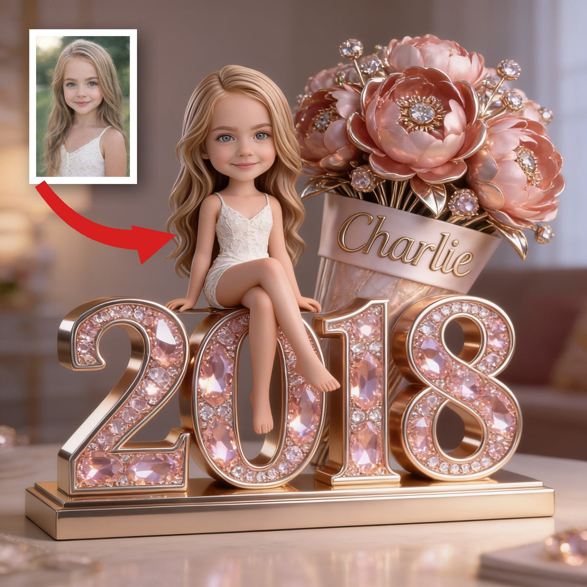 Personalized Birthday Little Girl Custom Shaped Acrylic Plaque Daughter Granddaughter Niece Gift