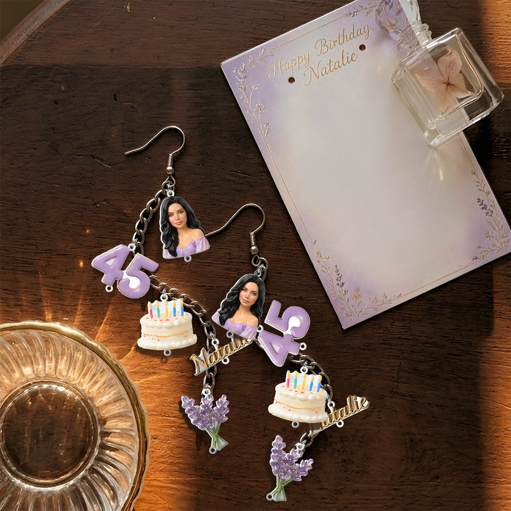 Personalized 50th Birthday Middle-Aged Woman Earrings with Display Card Gift for Mom Wife Grandma