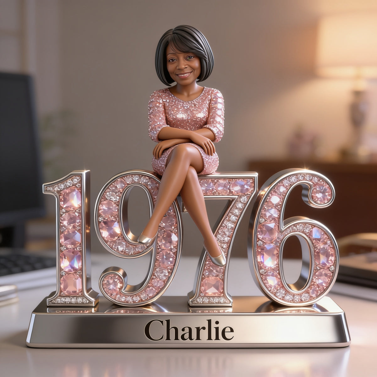 Personalized 50th Birthday Middle-Aged Black Woman Custom Acrylic Plaque Gift For Her