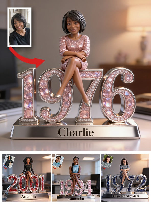 Personalized 50th Birthday Middle-Aged Black Woman Custom Acrylic Plaque Gift For Her