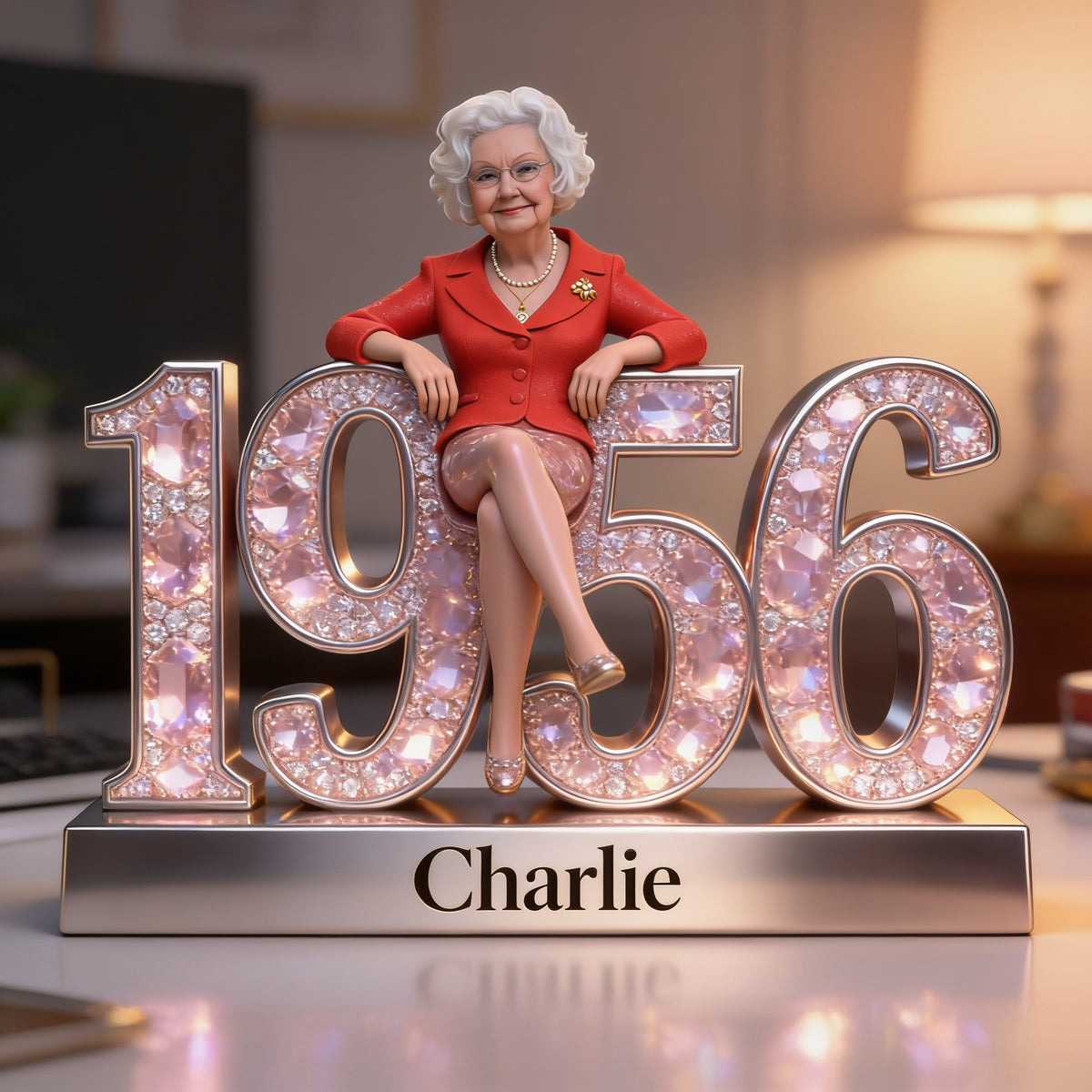 Personalized 70th Birthday Older Woman Custom Shaped Acrylic Plaque Gift For Her