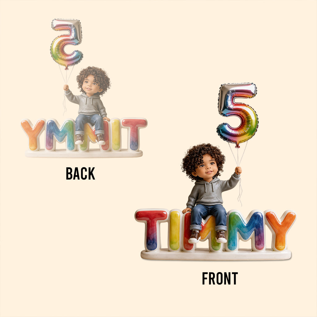 Personalized 45th Birthday Middle-Aged Black Man Custom Shaped Acrylic Plaque Gift