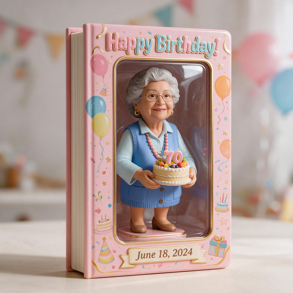 Personalized 70th Birthday Older Latina Woman Leather Journal Gift for Grandma